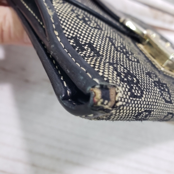 Douney & Bourke Signature 1975 Canvas Leather Trim Wallet Black Tan Vintage - Picture 8 of 16